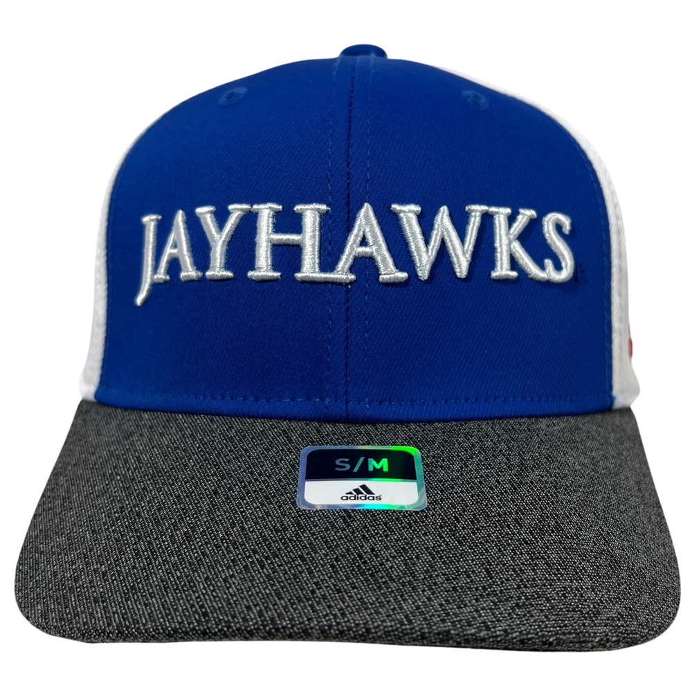 Adidas‎ Jayhawks Trucker Hat Cap Mesh Back Adjustable S/M